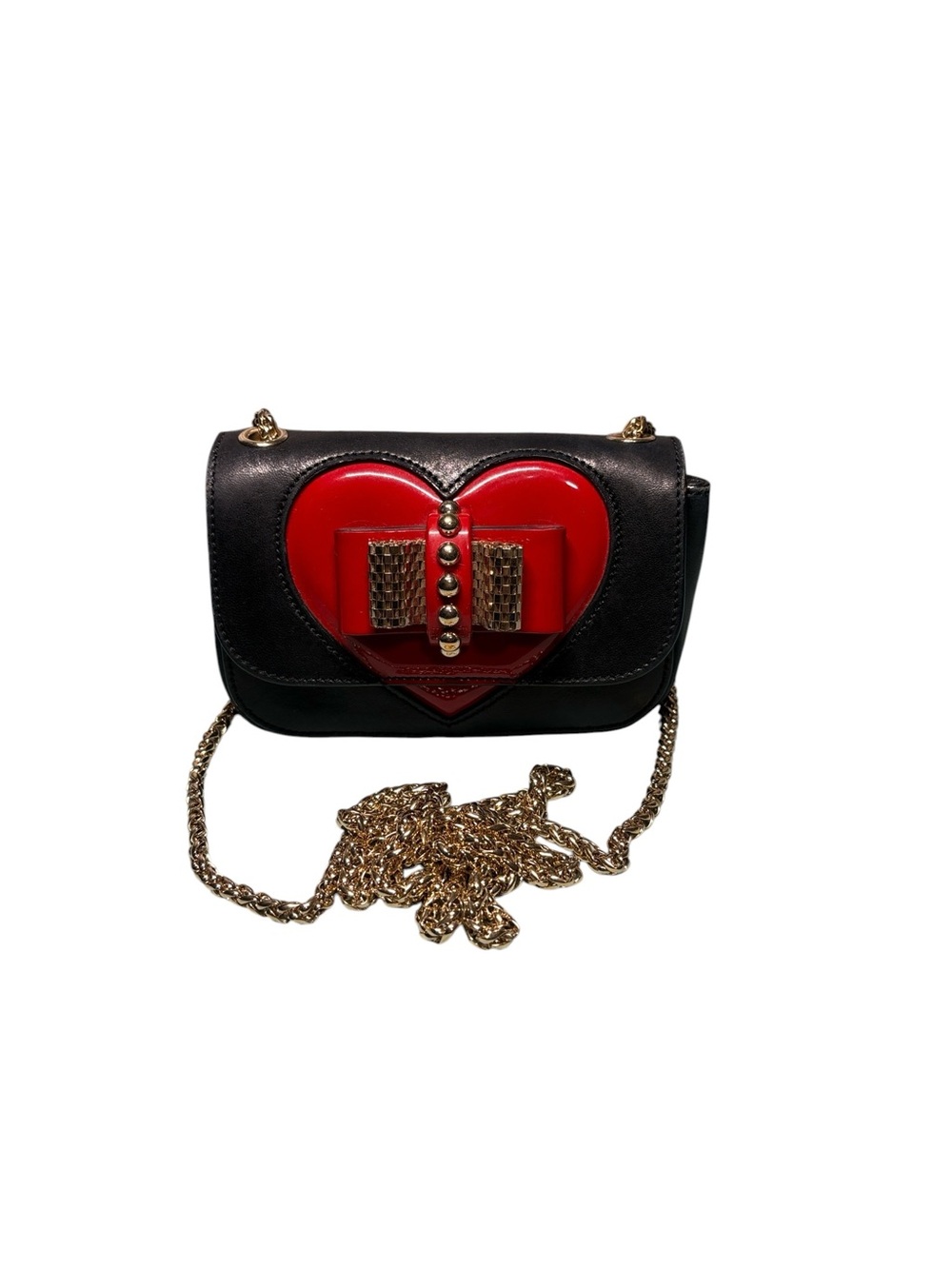 Christian Louboutin Sweet Charity Heart Bow Chain Crossbody Bag